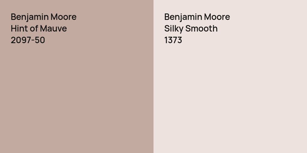 Benjamin Moore Hint of Mauve vs. Benjamin Moore Silky Smooth