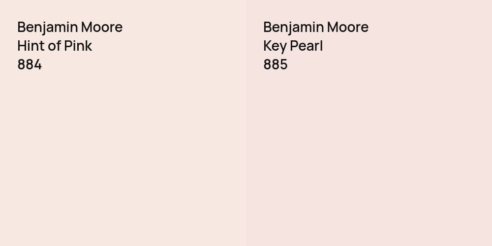 Benjamin Moore Hint of Pink vs. Benjamin Moore Key Pearl