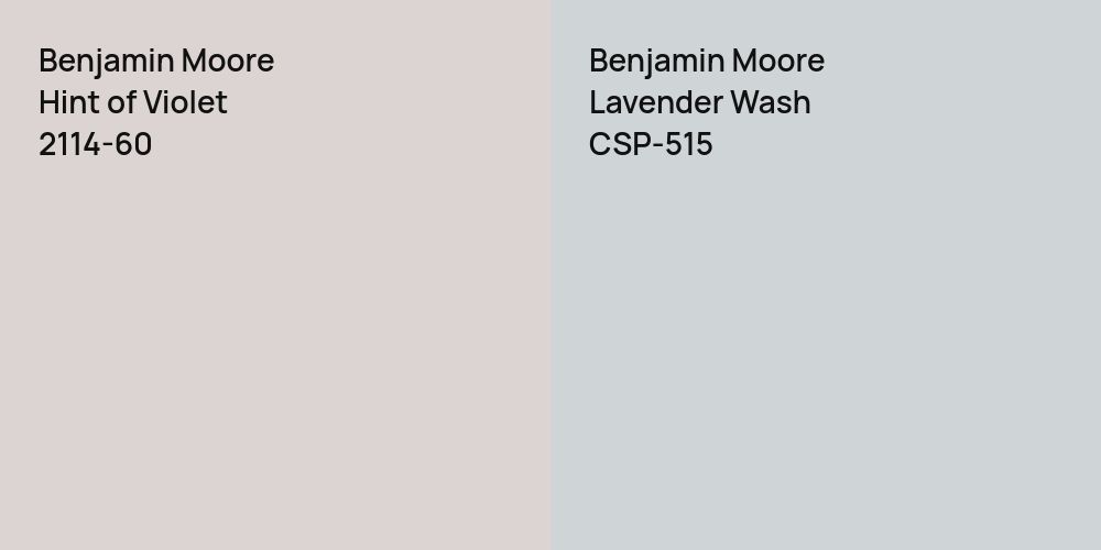 Benjamin Moore Hint of Violet vs. Benjamin Moore Lavender Wash