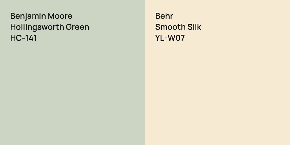 Benjamin Moore Hollingsworth Green vs. Behr Smooth Silk