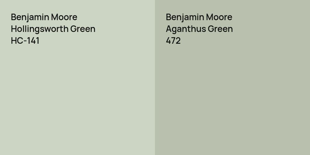 Benjamin Moore Hollingsworth Green vs. Benjamin Moore Aganthus Green