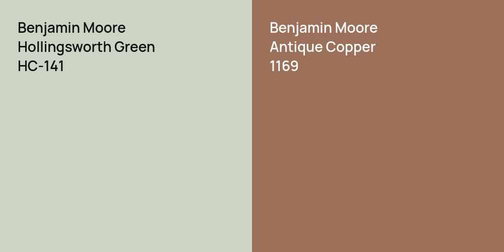 Benjamin Moore Hollingsworth Green vs. Benjamin Moore Antique Copper