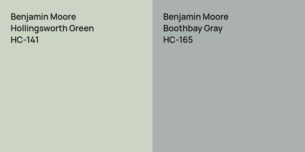 Benjamin Moore Hollingsworth Green vs. Benjamin Moore Boothbay Gray