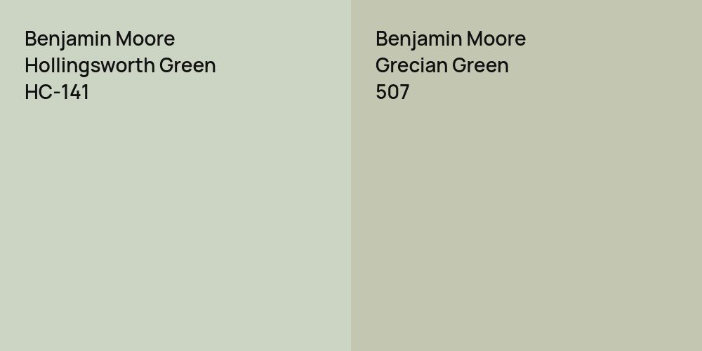 Benjamin Moore Hollingsworth Green vs. Benjamin Moore Grecian Green