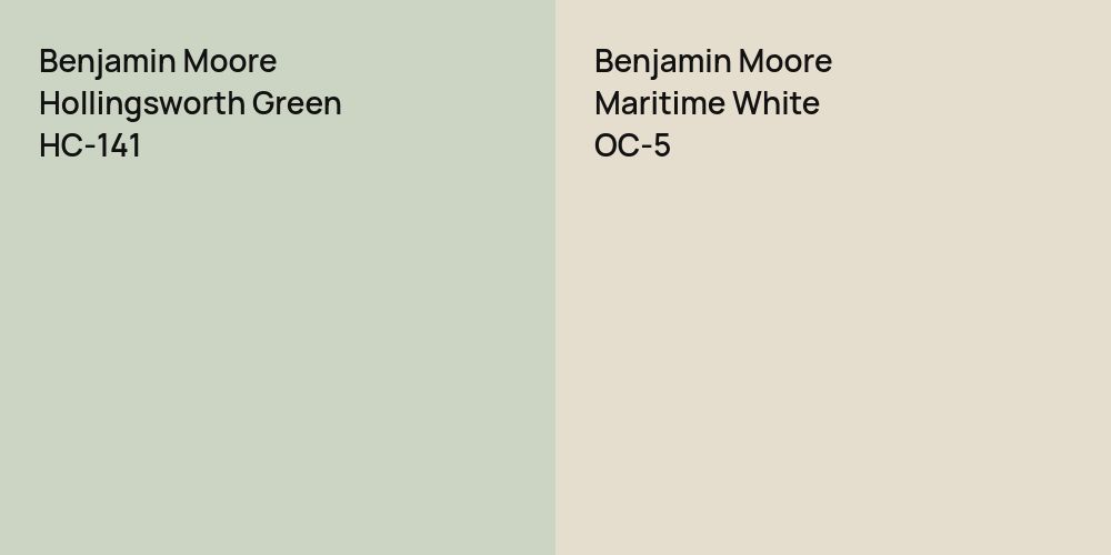 Benjamin Moore Hollingsworth Green vs. Benjamin Moore Maritime White