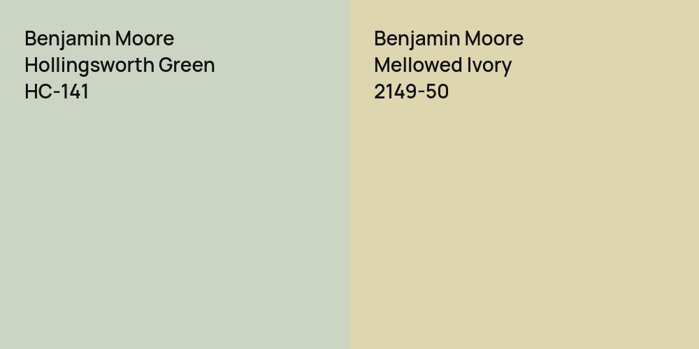 Benjamin Moore Hollingsworth Green vs. Benjamin Moore Mellowed Ivory