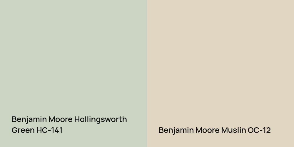 Benjamin Moore Hollingsworth Green vs. Benjamin Moore Muslin