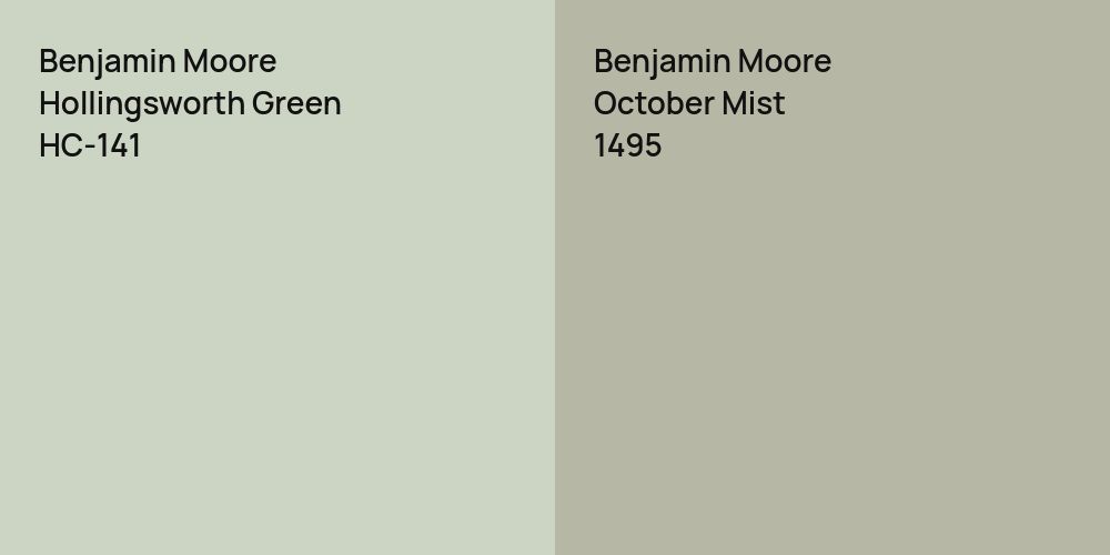 Benjamin Moore Hollingsworth Green vs. Benjamin Moore October Mist