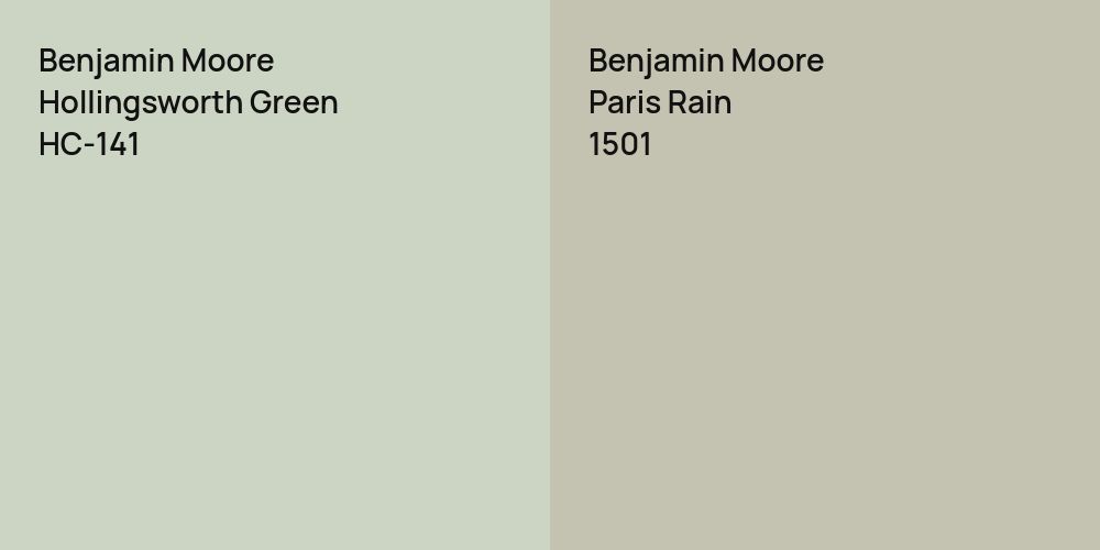 Benjamin Moore Hollingsworth Green vs. Benjamin Moore Paris Rain