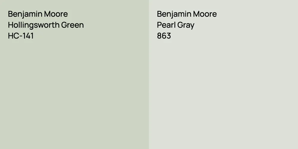 Benjamin Moore Hollingsworth Green vs. Benjamin Moore Pearl Gray