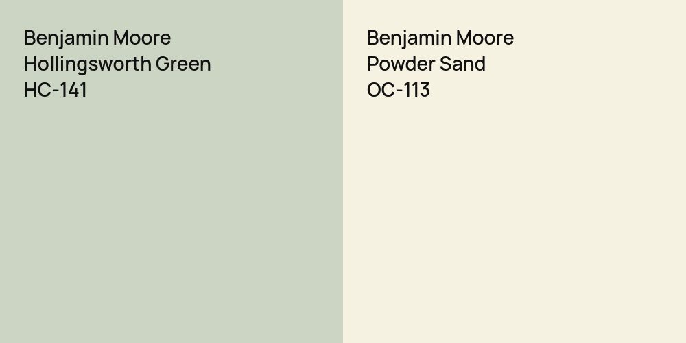 Benjamin Moore Hollingsworth Green vs. Benjamin Moore Powder Sand