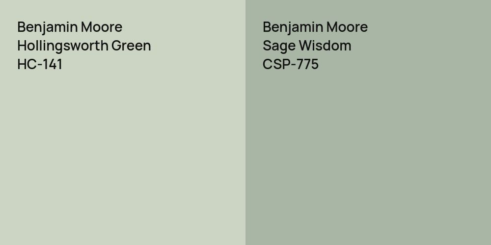 Benjamin Moore Hollingsworth Green vs. Benjamin Moore Sage Wisdom