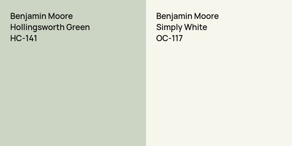 Benjamin Moore Hollingsworth Green vs. Benjamin Moore Simply White