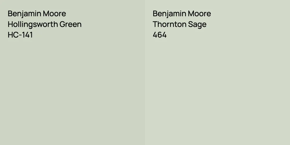 Benjamin Moore Hollingsworth Green vs. Benjamin Moore Thornton Sage