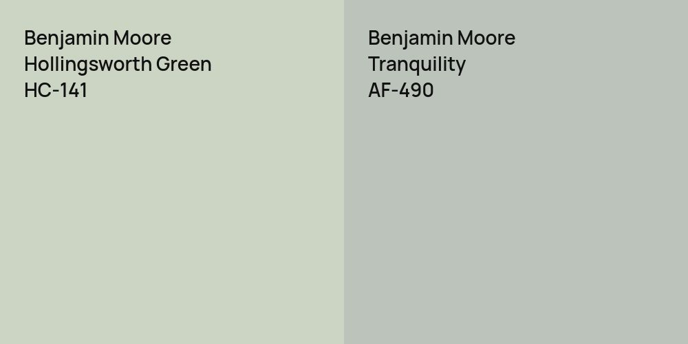 Benjamin Moore Hollingsworth Green vs. Benjamin Moore Tranquility