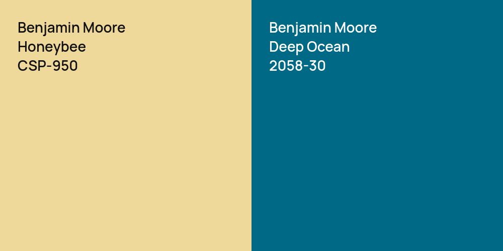 Benjamin Moore Honeybee vs. Benjamin Moore Deep Ocean