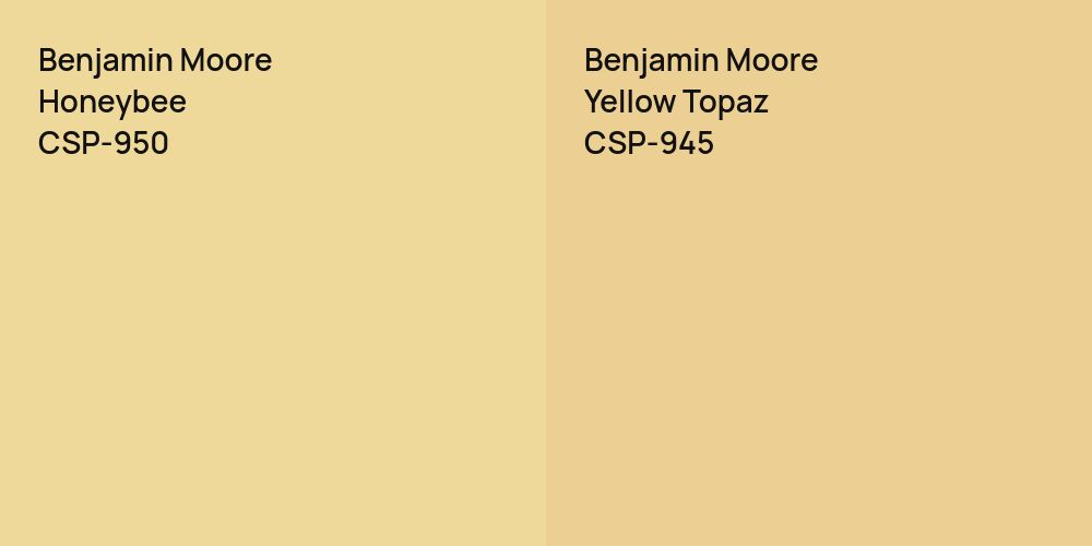 Benjamin Moore Honeybee vs. Benjamin Moore Yellow Topaz