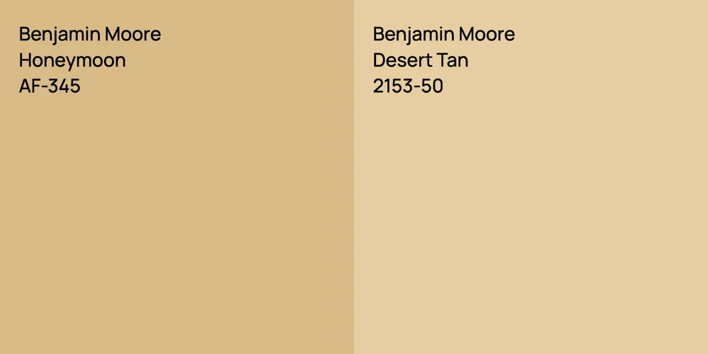 Benjamin Moore Honeymoon vs. Benjamin Moore Desert Tan