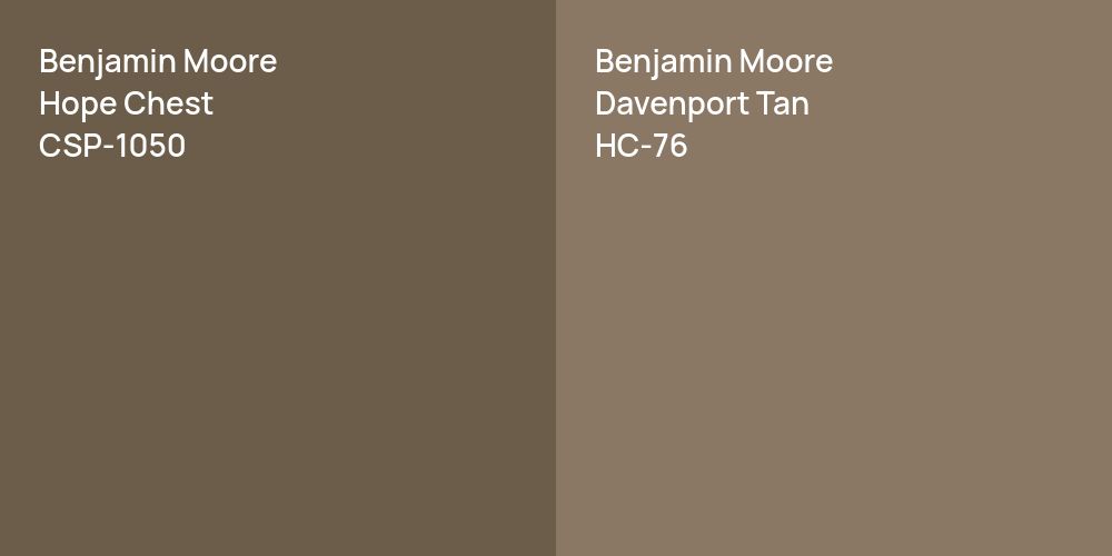 Benjamin Moore Hope Chest vs. Benjamin Moore Davenport Tan