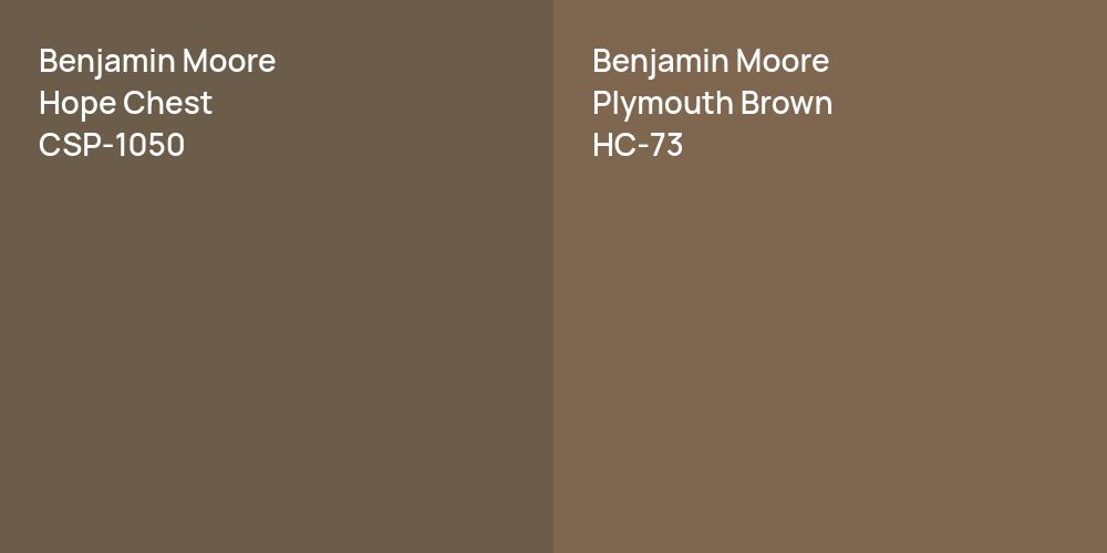 Benjamin Moore Hope Chest vs. Benjamin Moore Plymouth Brown