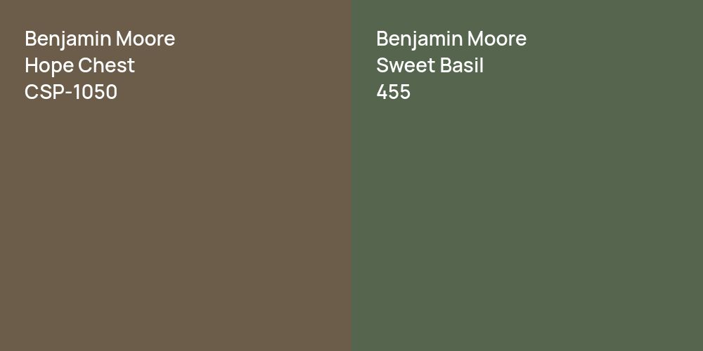 Benjamin Moore Hope Chest vs. Benjamin Moore Sweet Basil