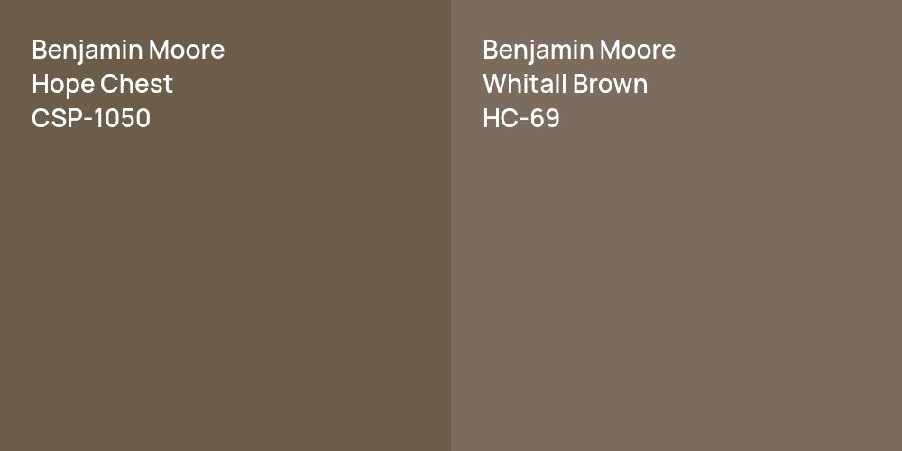 Benjamin Moore Hope Chest vs. Benjamin Moore Whitall Brown