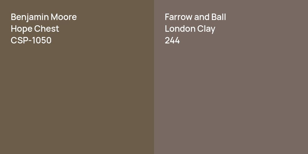 Benjamin Moore Hope Chest vs. Farrow and Ball London Clay