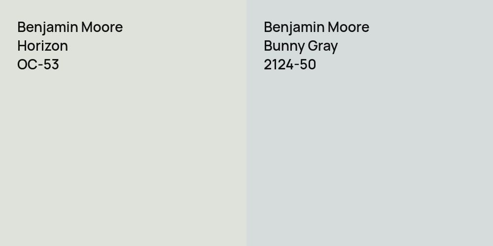 Benjamin Moore Horizon vs. Benjamin Moore Bunny Gray