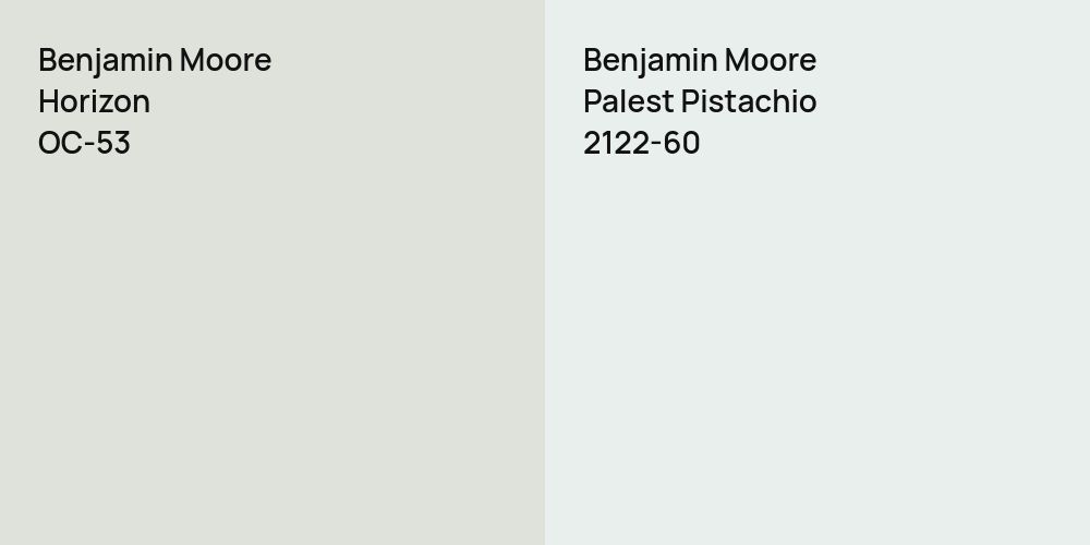 Benjamin Moore Horizon vs. Benjamin Moore Palest Pistachio