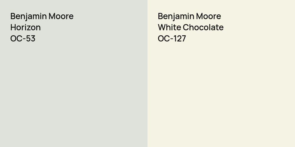 Benjamin Moore Horizon vs. Benjamin Moore White Chocolate