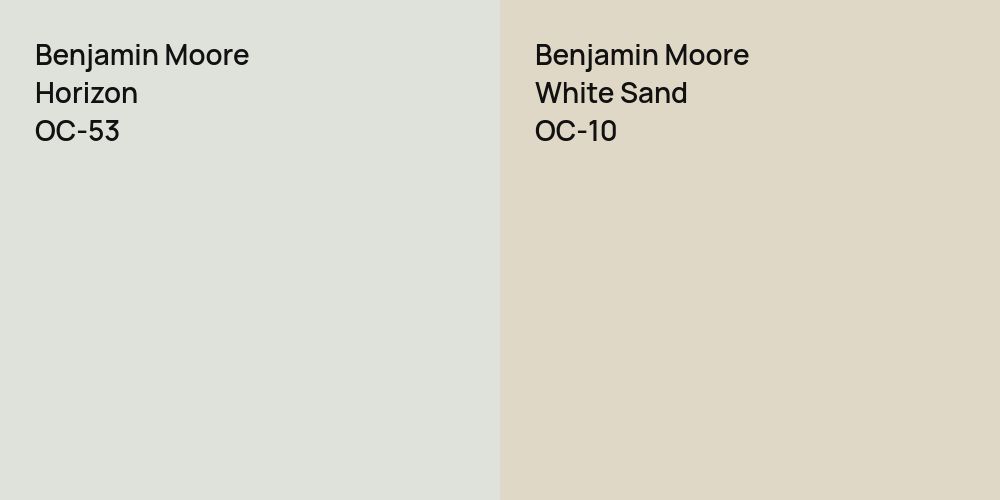 Benjamin Moore Horizon vs. Benjamin Moore White Sand