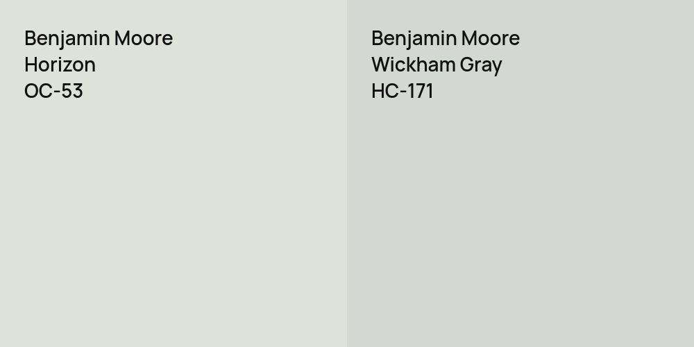 Benjamin Moore Horizon vs. Benjamin Moore Wickham Gray