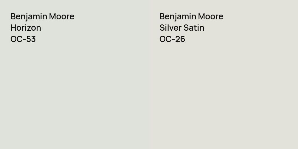 Benjamin Moore Horizon vs. Benjamin Moore Silver Satin