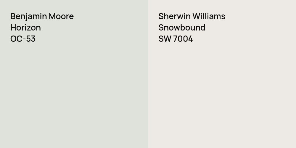 Benjamin Moore Horizon vs. Sherwin Williams Snowbound