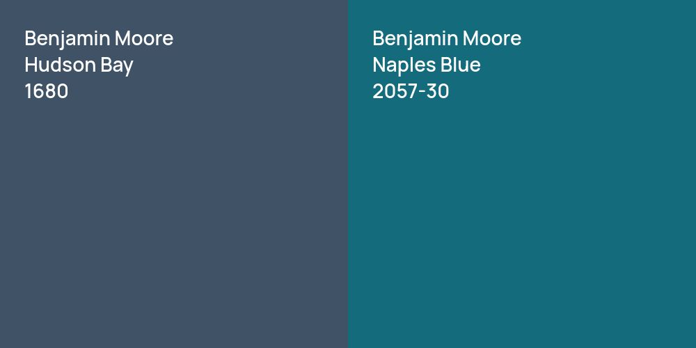 Benjamin Moore Hudson Bay vs. Benjamin Moore Naples Blue