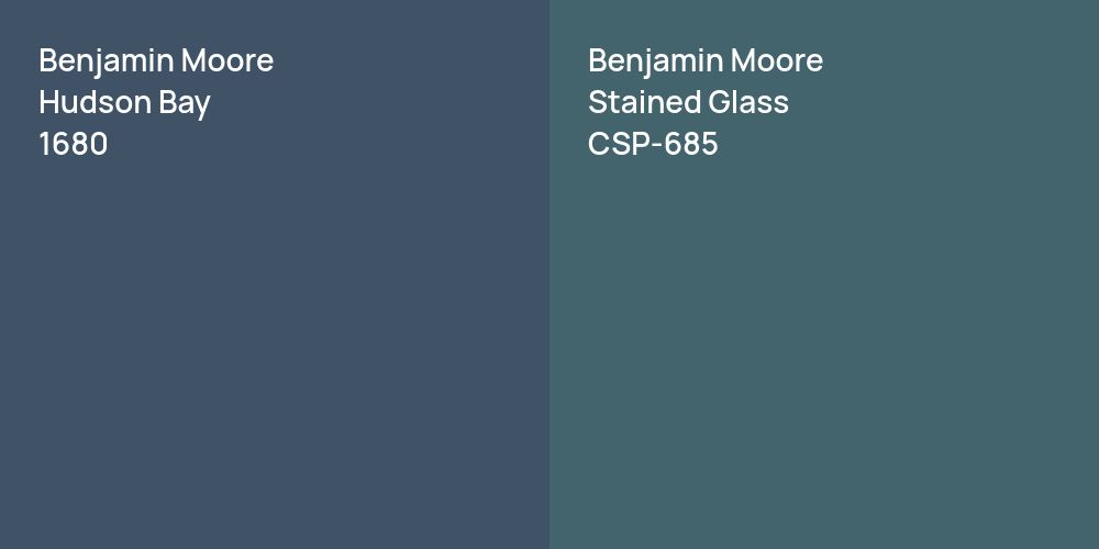 Benjamin Moore Hudson Bay vs. Benjamin Moore Stained Glass