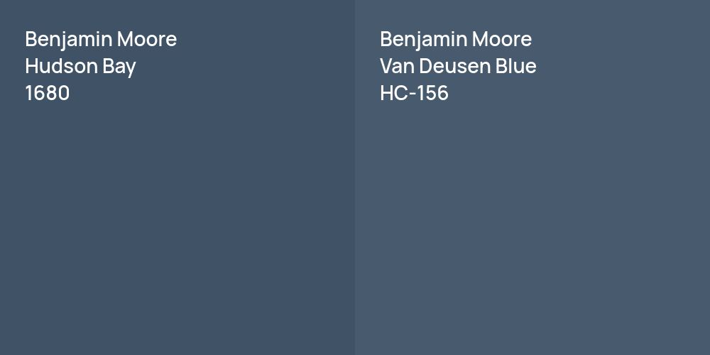 Benjamin Moore Hudson Bay vs. Benjamin Moore Van Deusen Blue