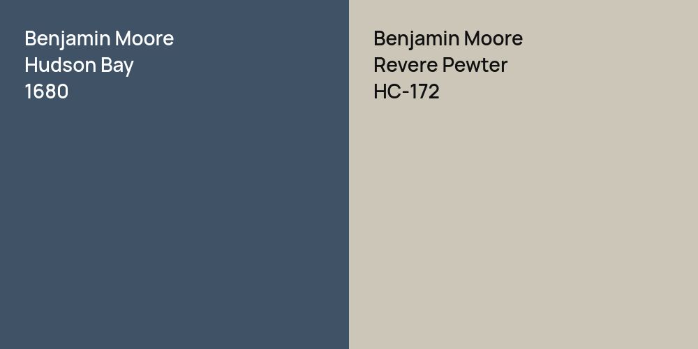 Benjamin Moore Hudson Bay vs. Benjamin Moore Revere Pewter