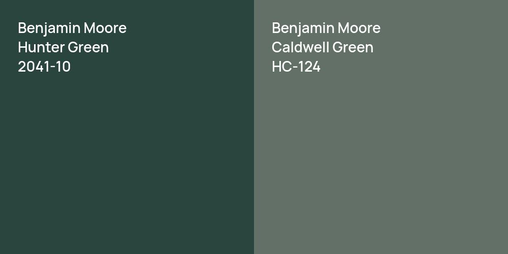 Benjamin Moore Hunter Green vs. Benjamin Moore Caldwell Green