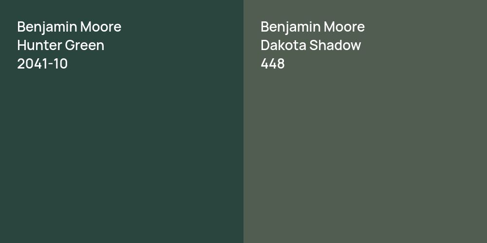 Benjamin Moore Hunter Green vs. Benjamin Moore Dakota Shadow