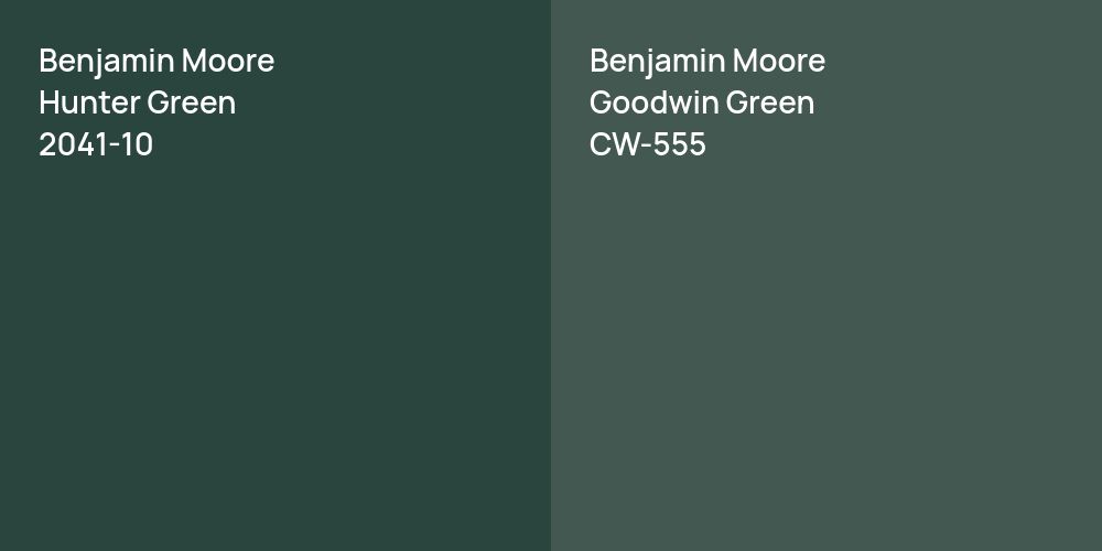 Benjamin Moore Hunter Green vs. Benjamin Moore Goodwin Green