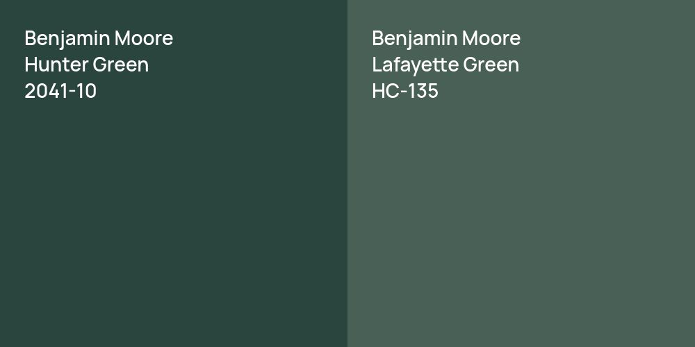 Benjamin Moore Hunter Green vs. Benjamin Moore Lafayette Green