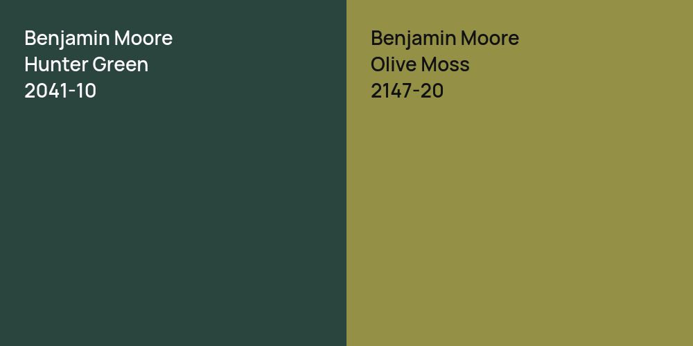 Benjamin Moore Hunter Green vs. Benjamin Moore Olive Moss