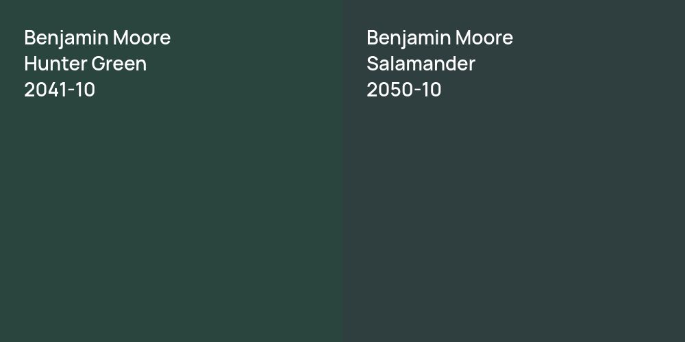 Benjamin Moore Hunter Green vs. Benjamin Moore Salamander