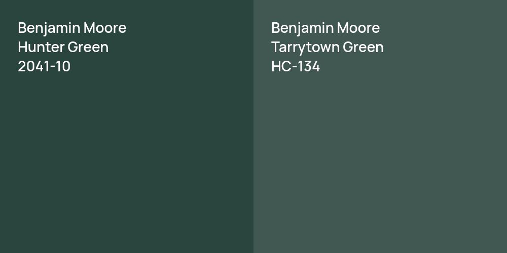 Benjamin Moore Hunter Green vs. Benjamin Moore Tarrytown Green