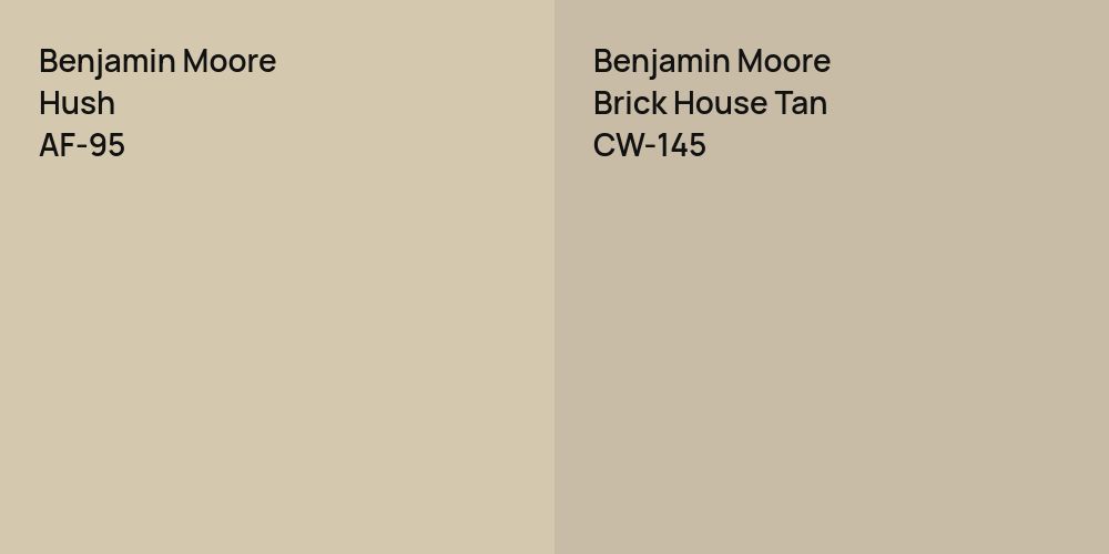 Benjamin Moore Hush vs. Benjamin Moore Brick House Tan