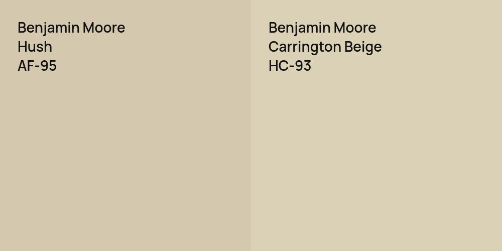 Benjamin Moore Hush vs. Benjamin Moore Carrington Beige