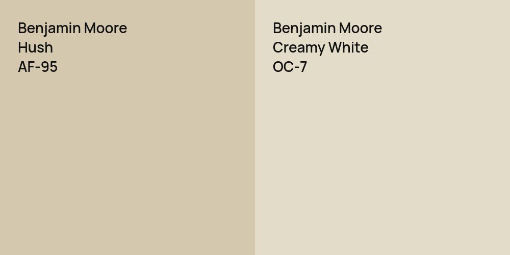 Benjamin Moore Hush vs. Benjamin Moore Creamy White