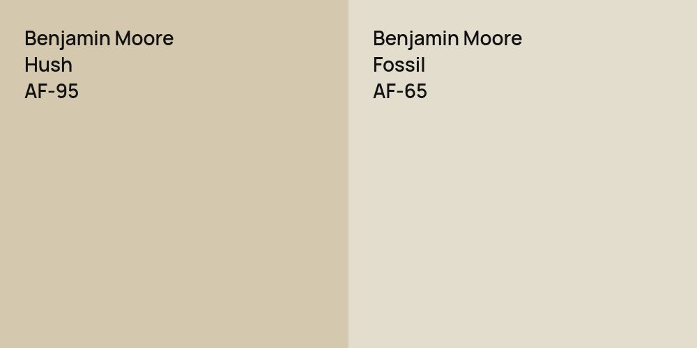 Benjamin Moore Hush vs. Benjamin Moore Fossil