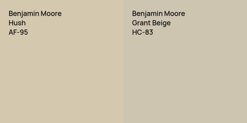 Benjamin Moore Hush vs. Benjamin Moore Grant Beige